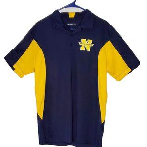 Sport Tek Shirts Polo Mens Shirt M Logo Blue Yellow Color Block